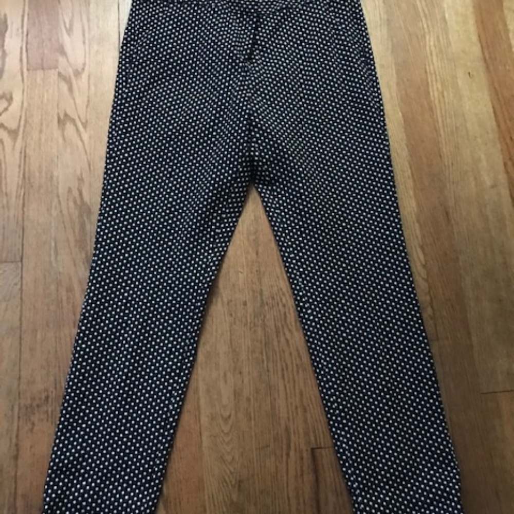 Black printed straight-leg pants